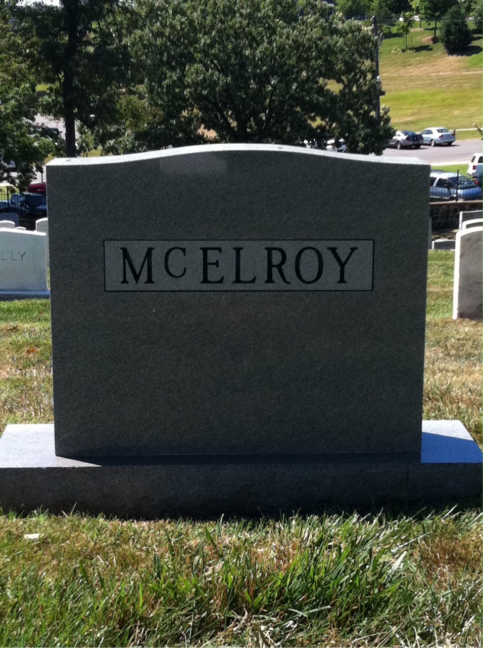 Back of headstone — John Mcelroy