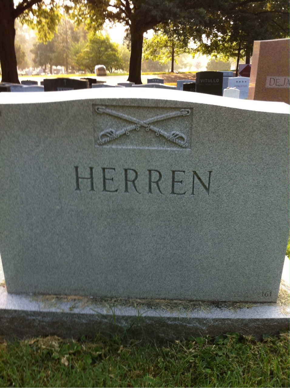 Back of headstone — Thomas W Herren
