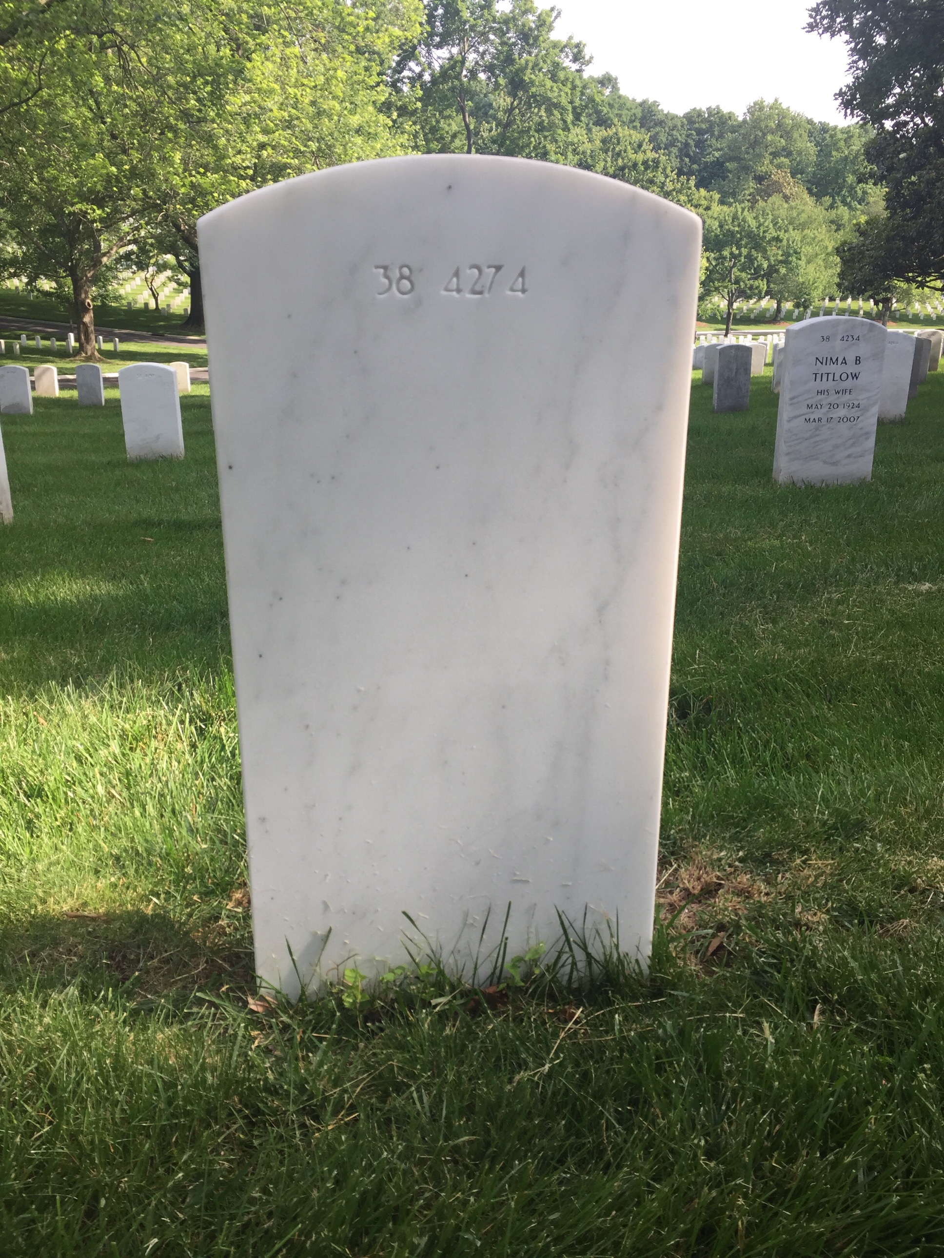 Back of headstone — Ann B Welker
