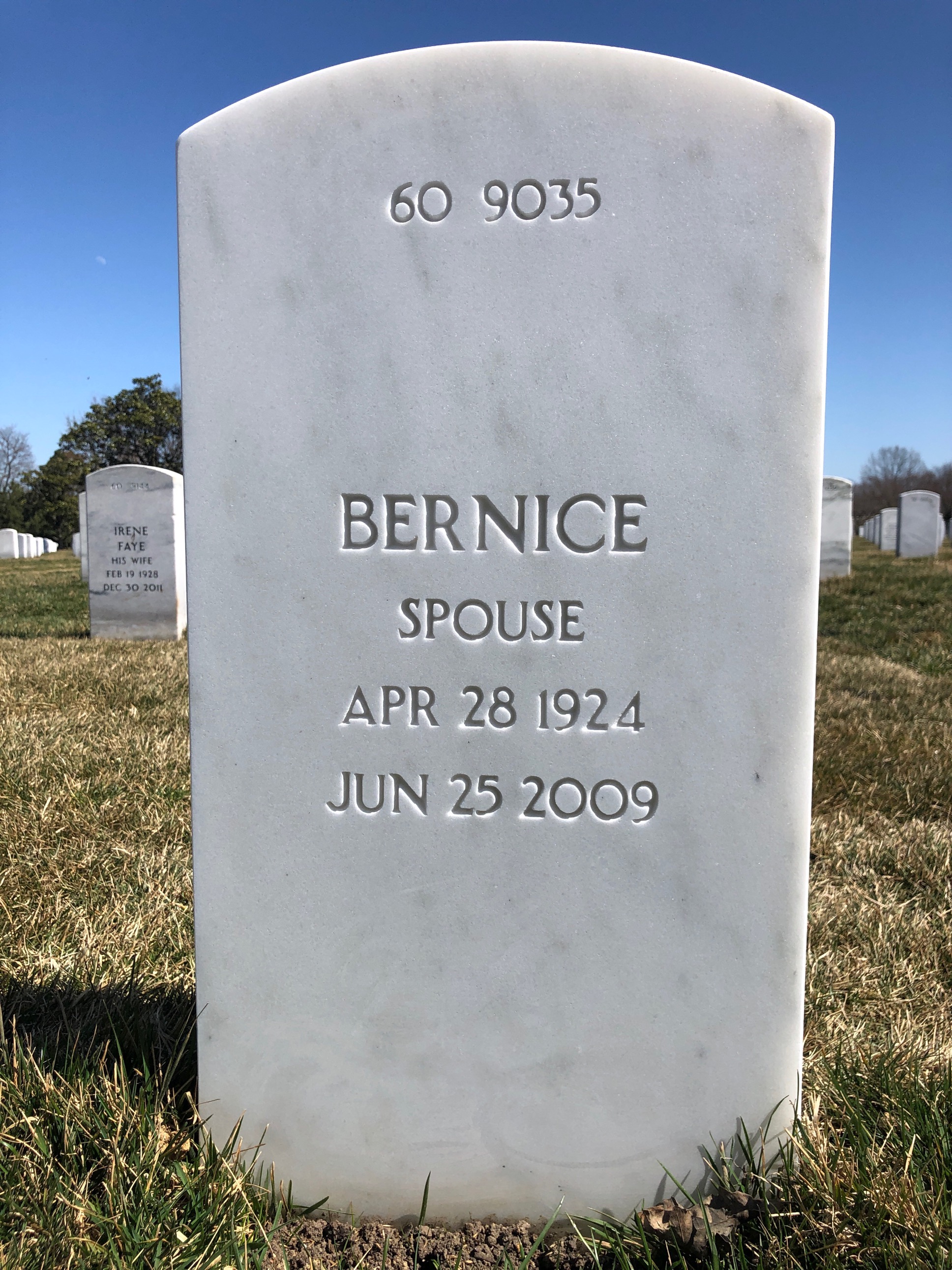 Back of headstone — Kenneth Moreland