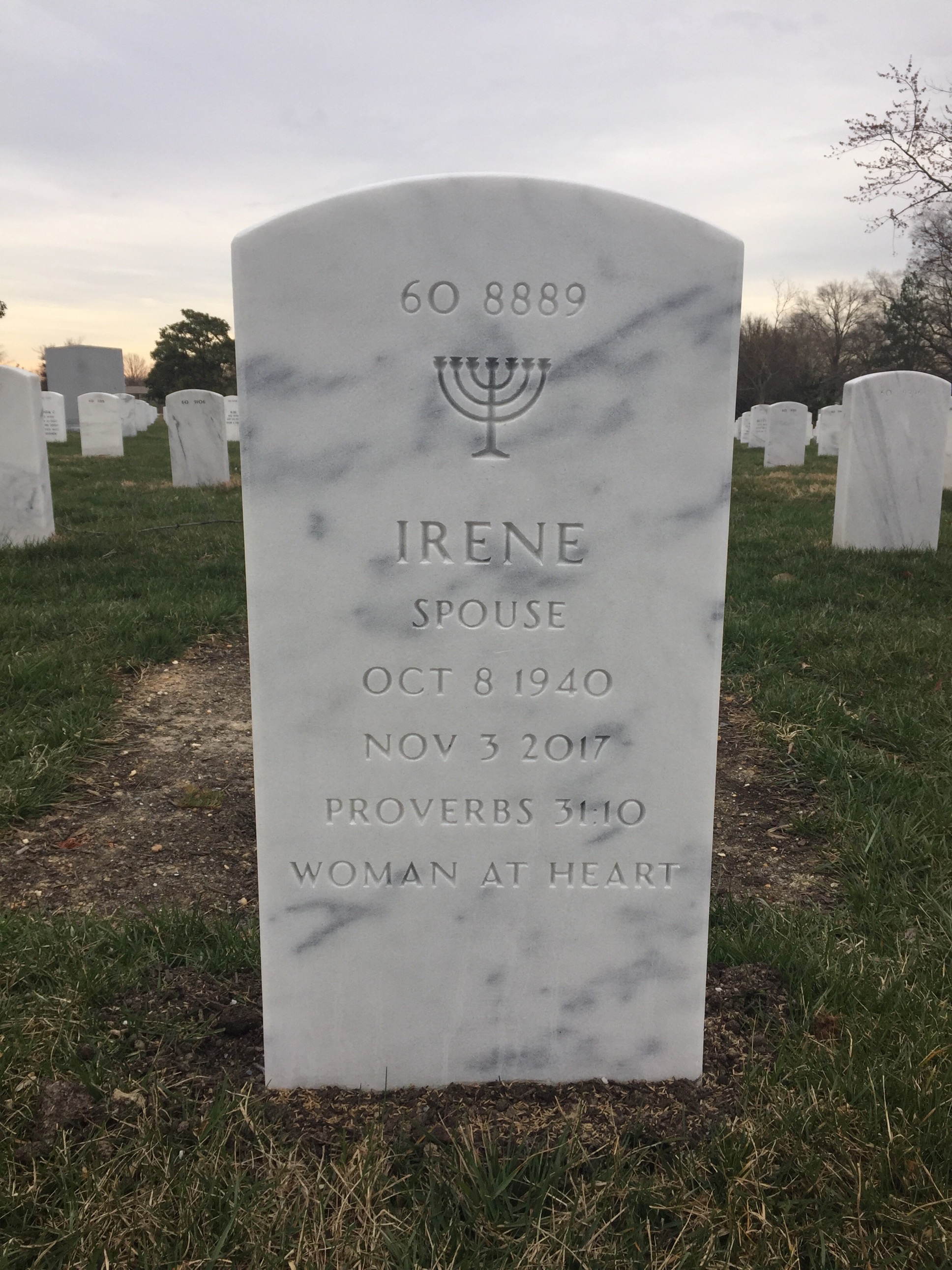 Back of headstone — Rufus Williams