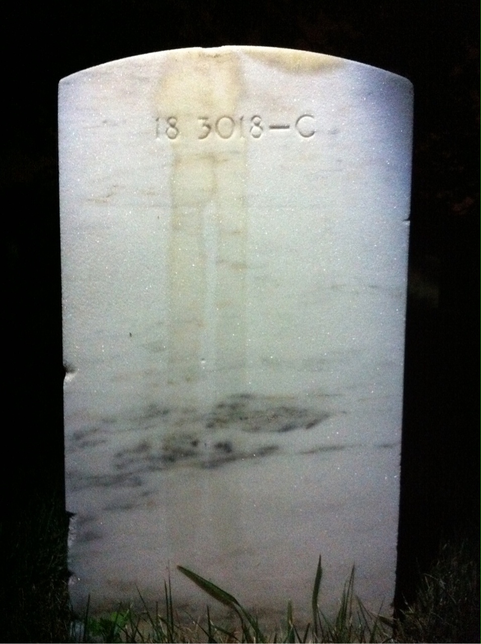 Back of headstone — Lewis Aratia