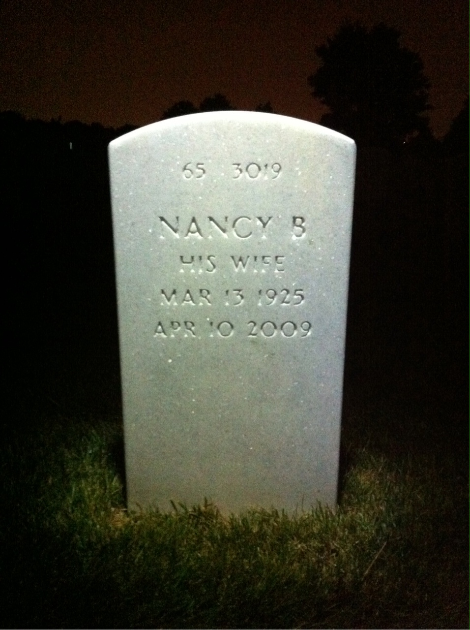 Back of headstone — Daniel Brooks