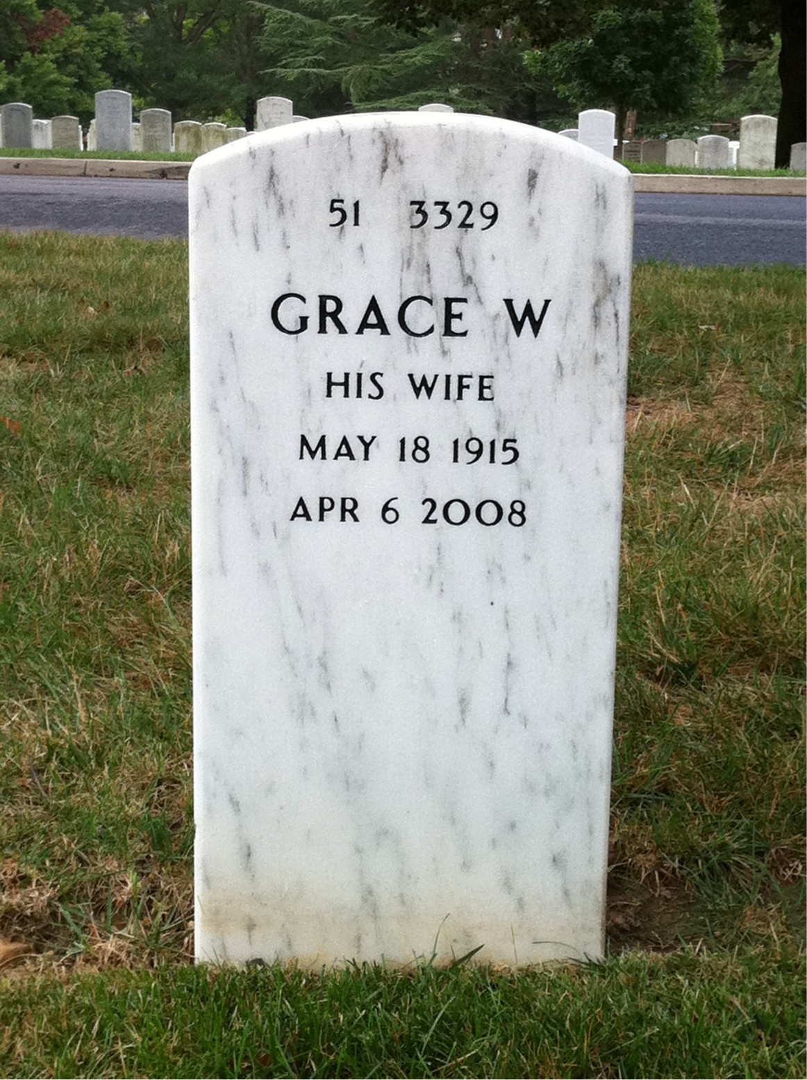 Back of headstone — William Albright