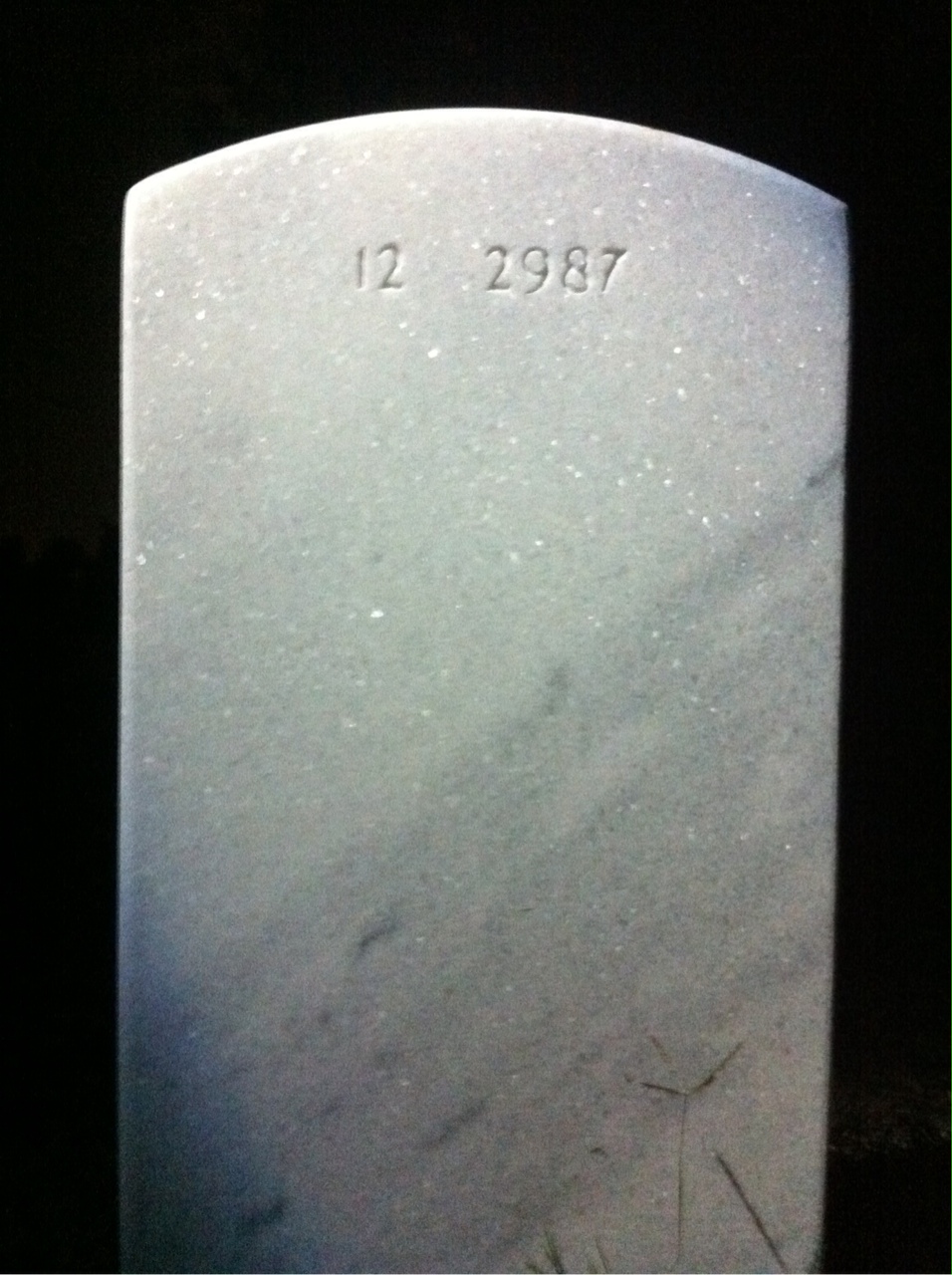 Back of headstone — William Kimball