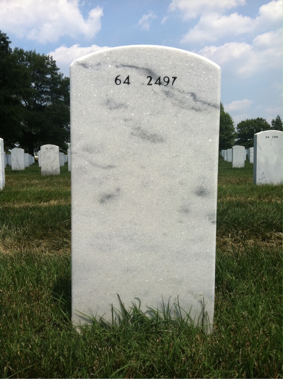 Back of headstone — John Hultman