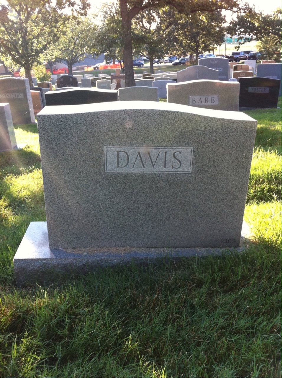 Back of headstone — Ray Davis