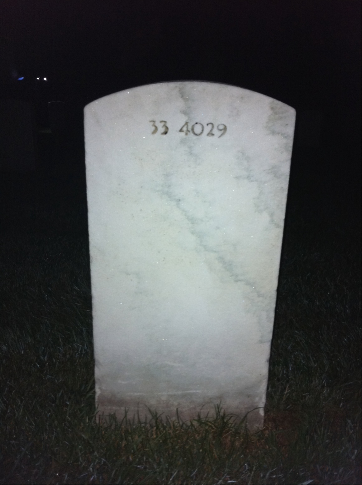 Back of headstone — Joan Beem