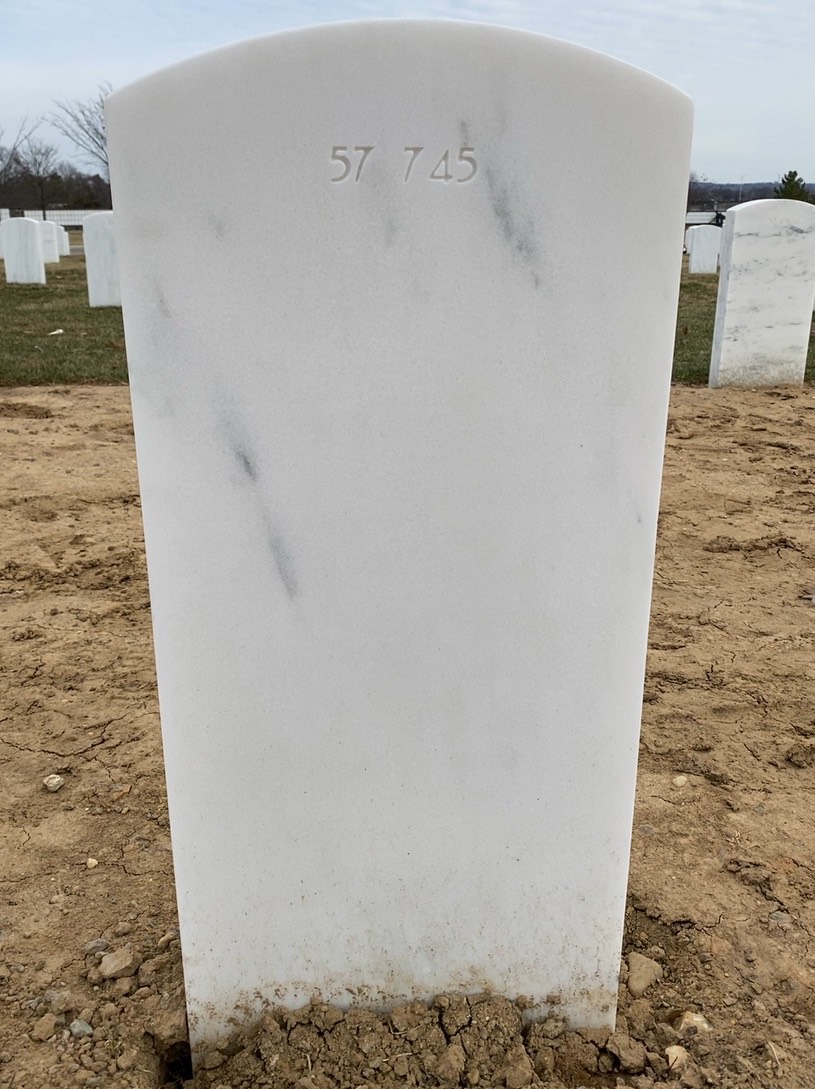 Back of headstone — Clarence H Dube