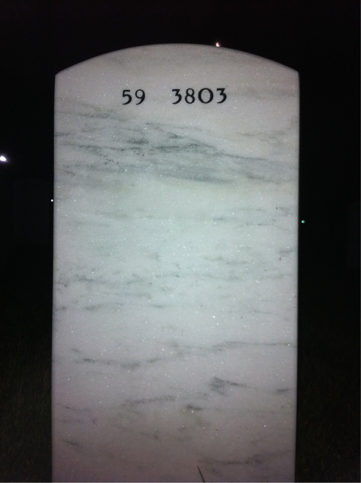 Back of headstone — Maurice Stack