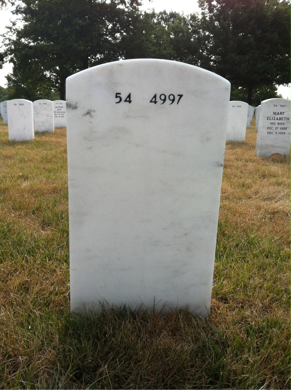 Back of headstone — Rodney Getschman