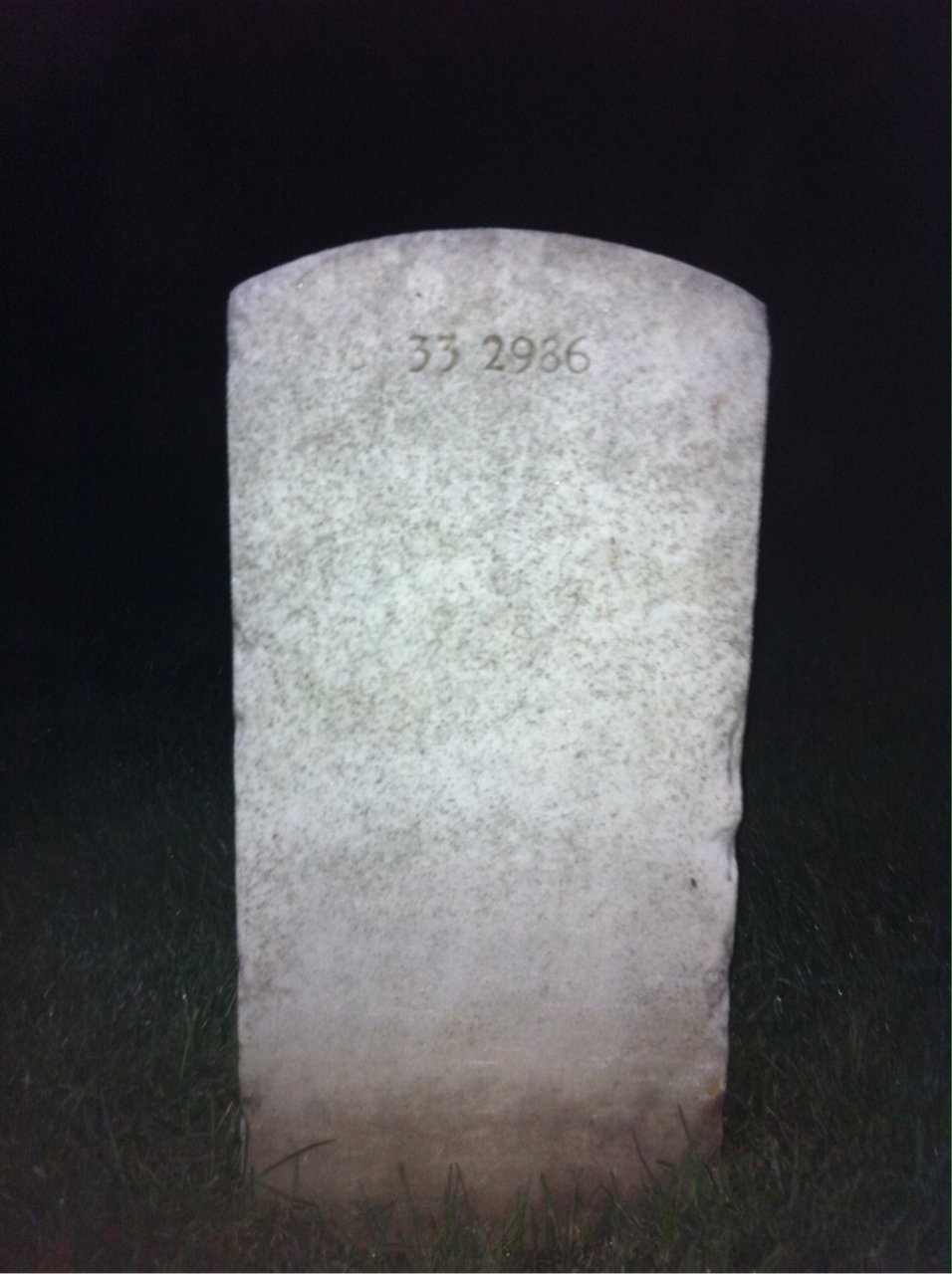Back of headstone — William E Johnson