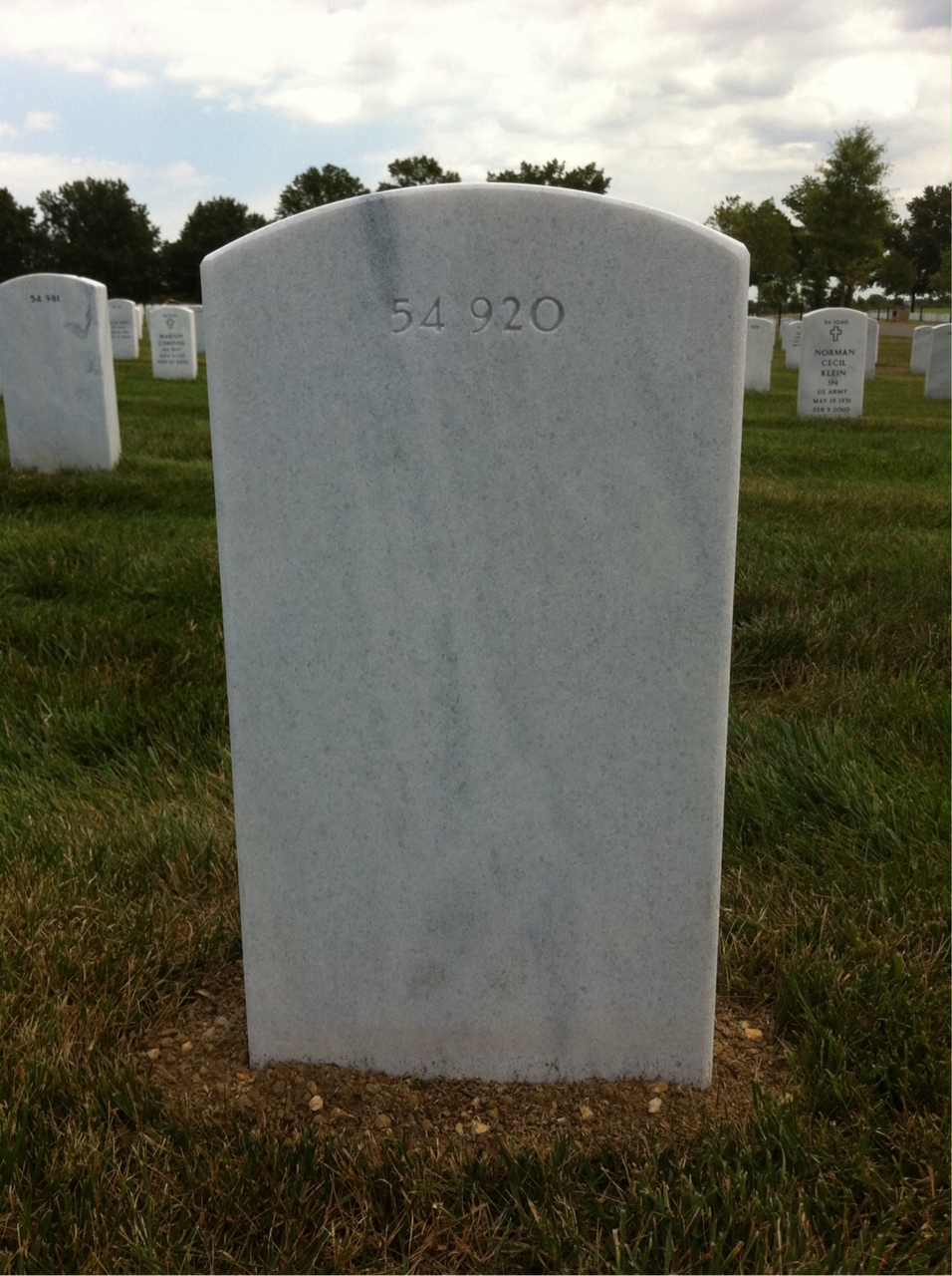 Back of headstone — Frank Alexander