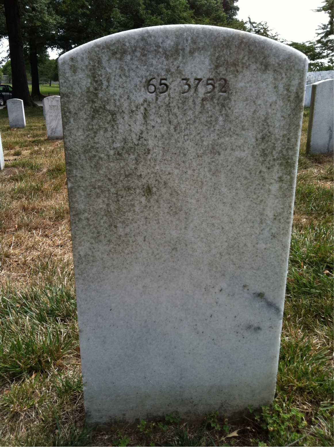 Back of headstone — Martha M Gardner