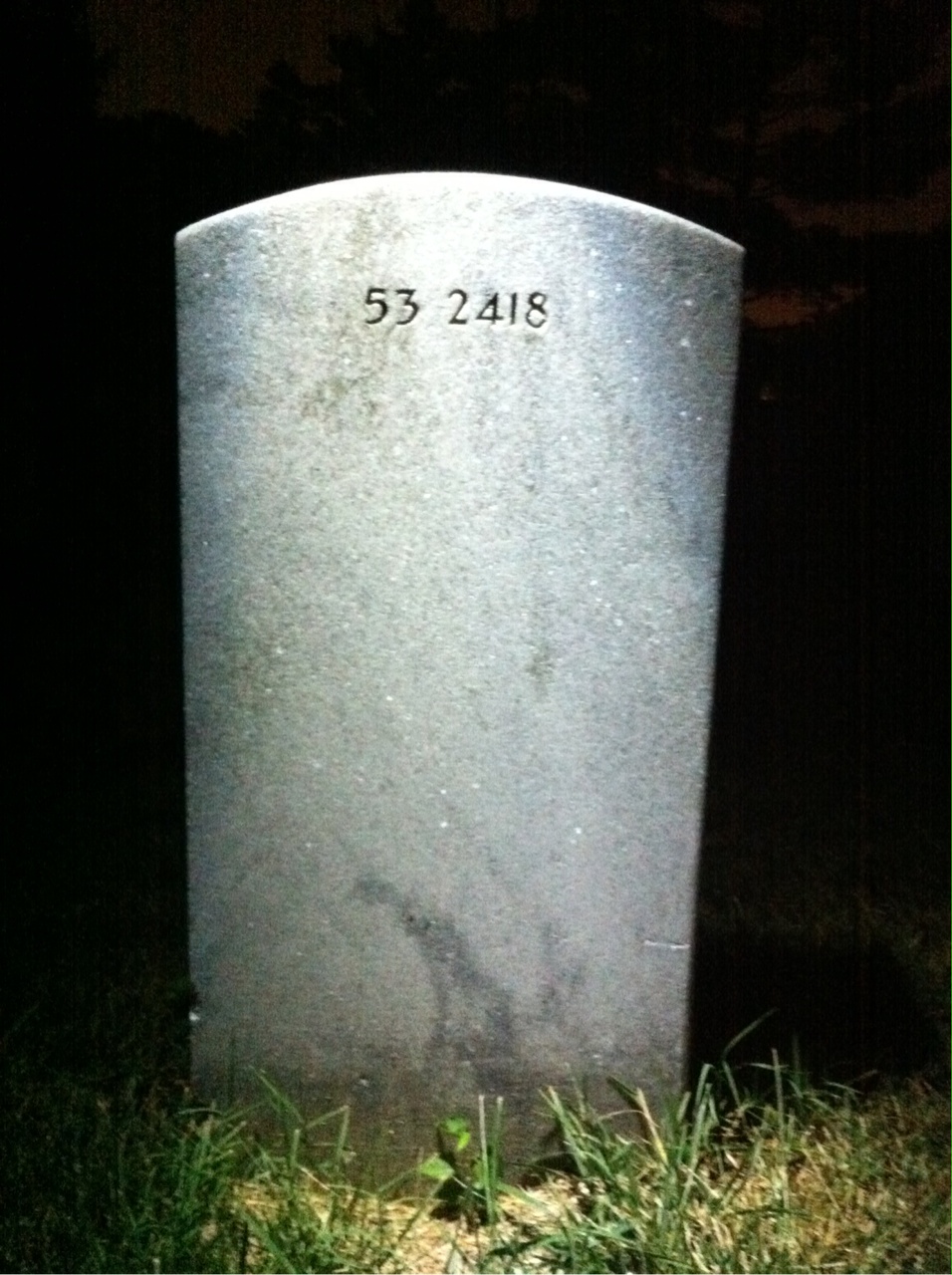 Back of headstone — William David Holmes