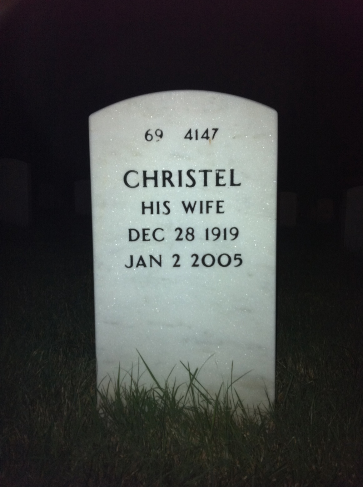 Back of headstone — D. Melton