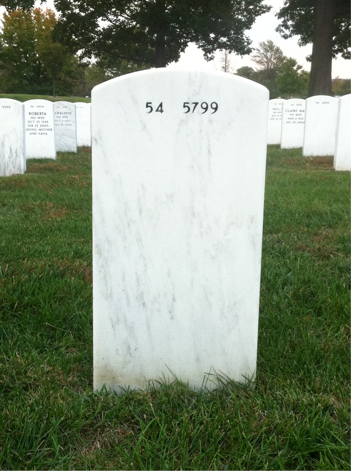 Back of headstone — Heinz Colbert