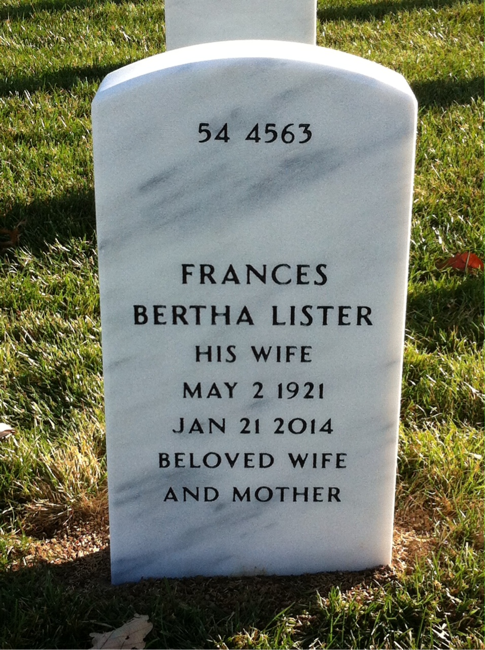 Back of headstone — Joseph D'Auteuil