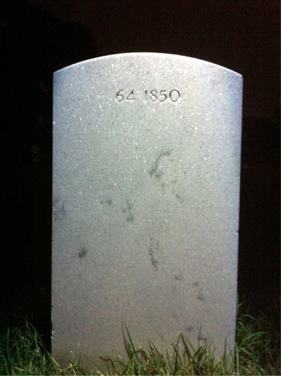 Back of headstone — Willie Spann