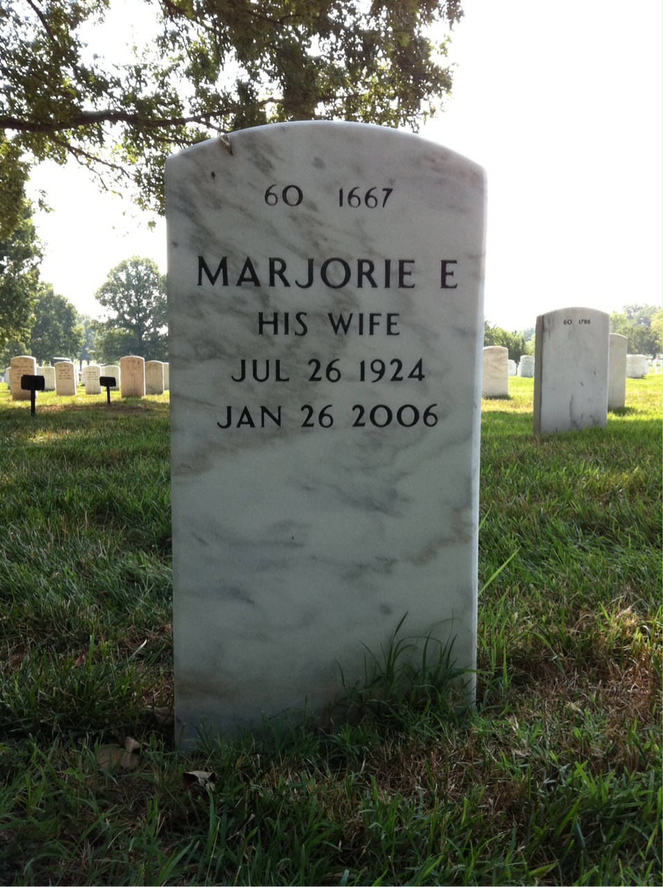 Back of headstone — Milton Evans