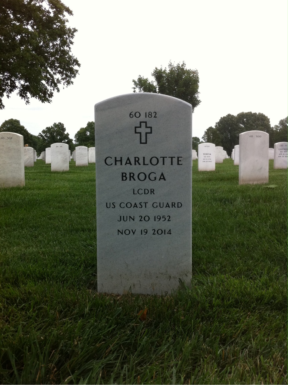 Back of headstone — Dwight Broga