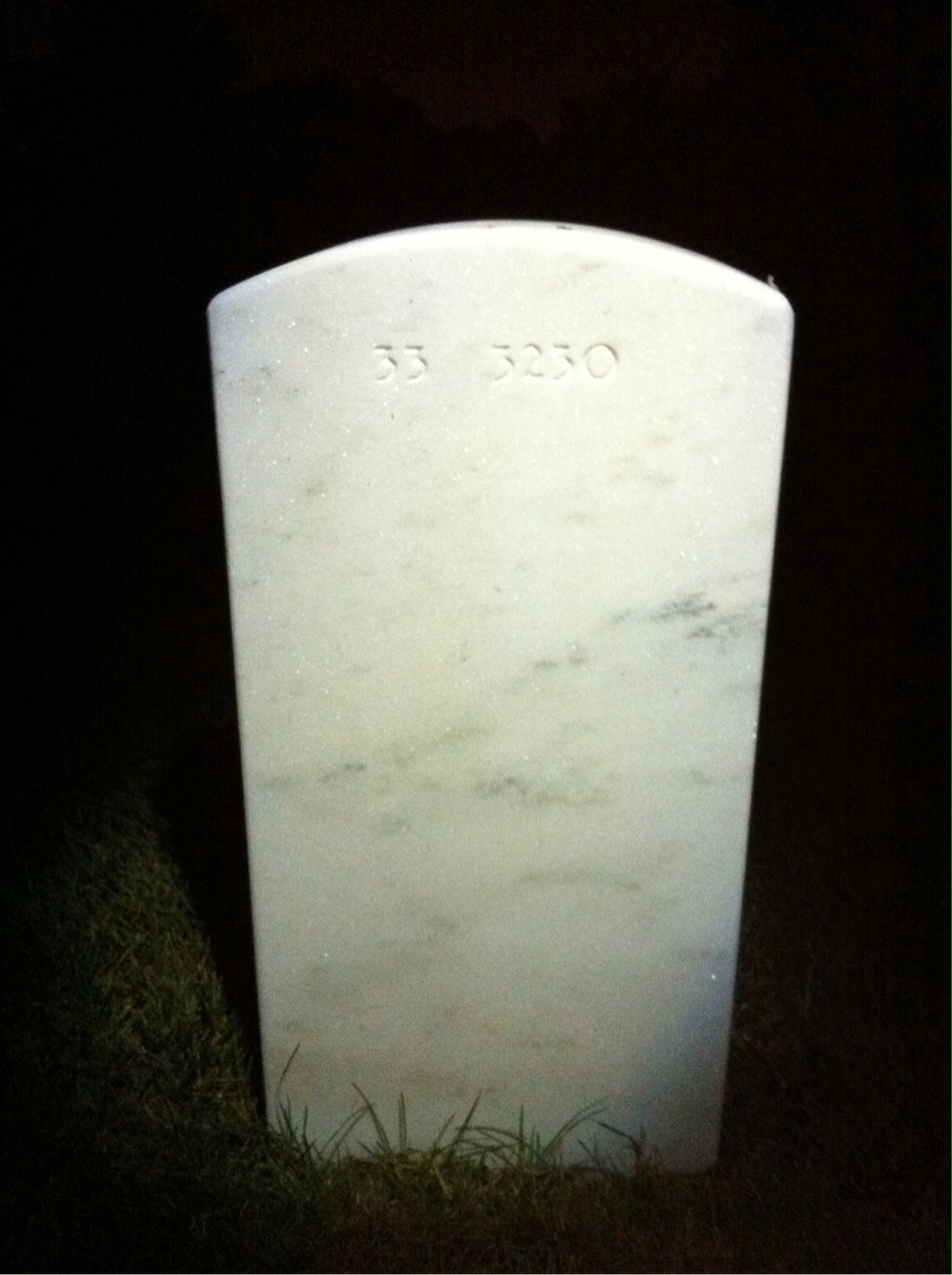 Back of headstone — Gerald Calhoun