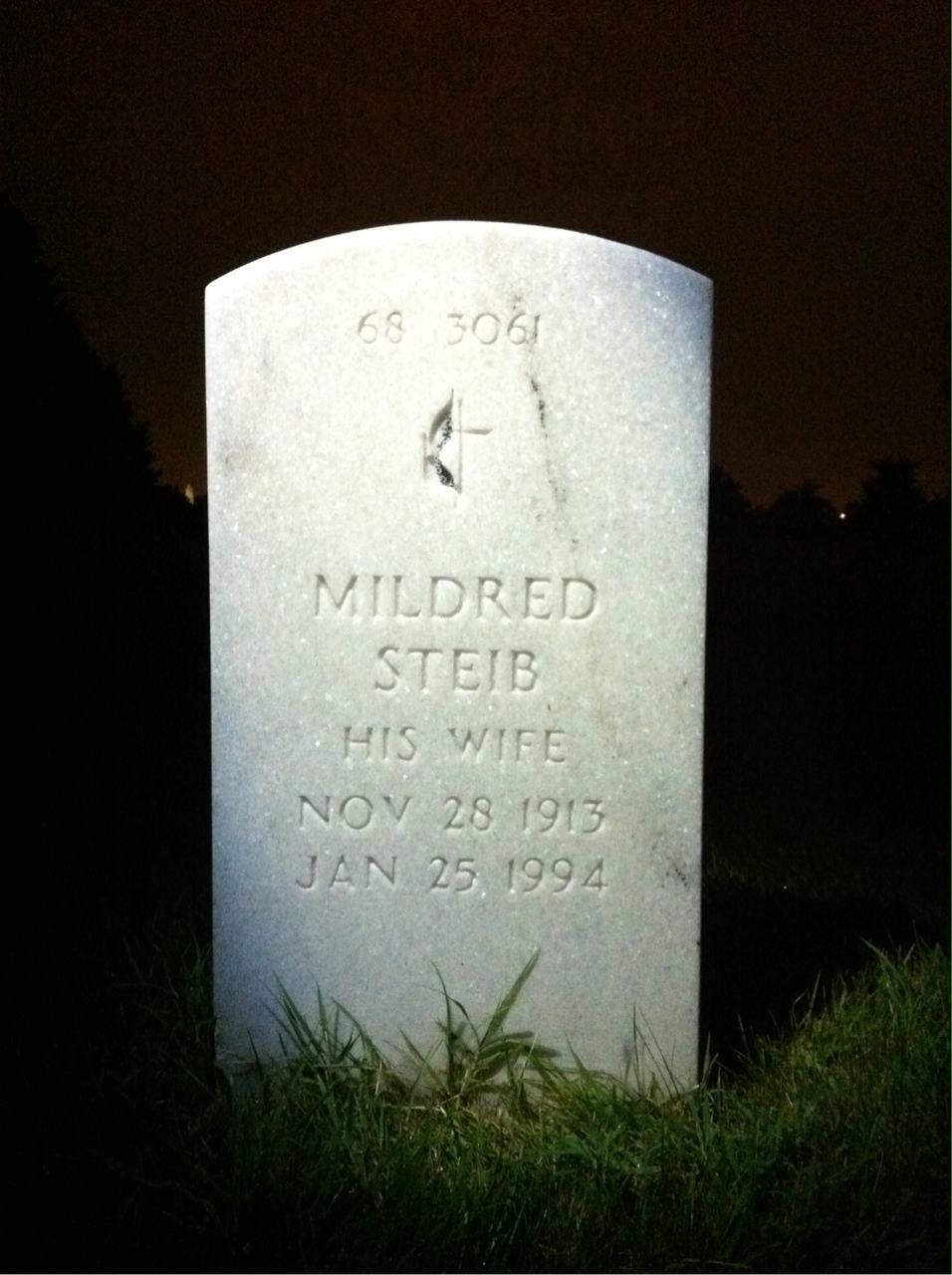 Back of headstone — Mildred Argus