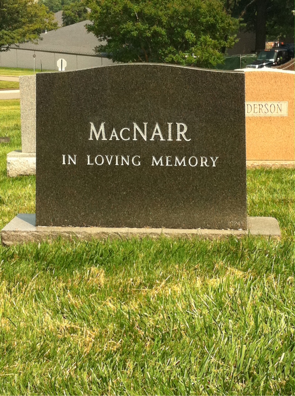 Back of headstone — Martin Macnair