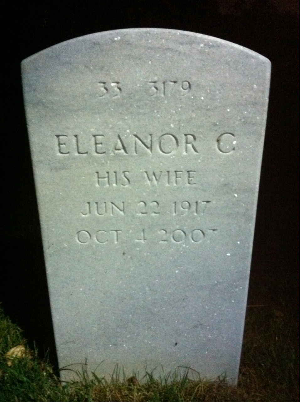 Back of headstone — Paul Adams