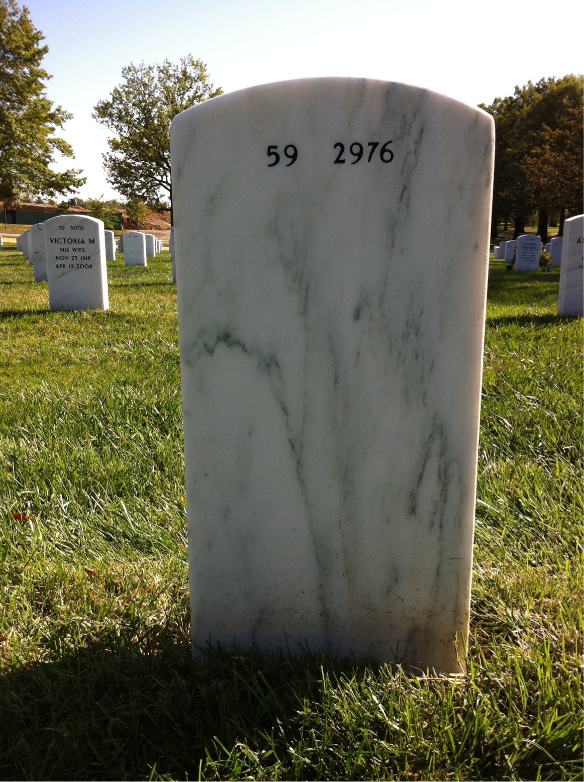 Back of headstone — Charles Brown