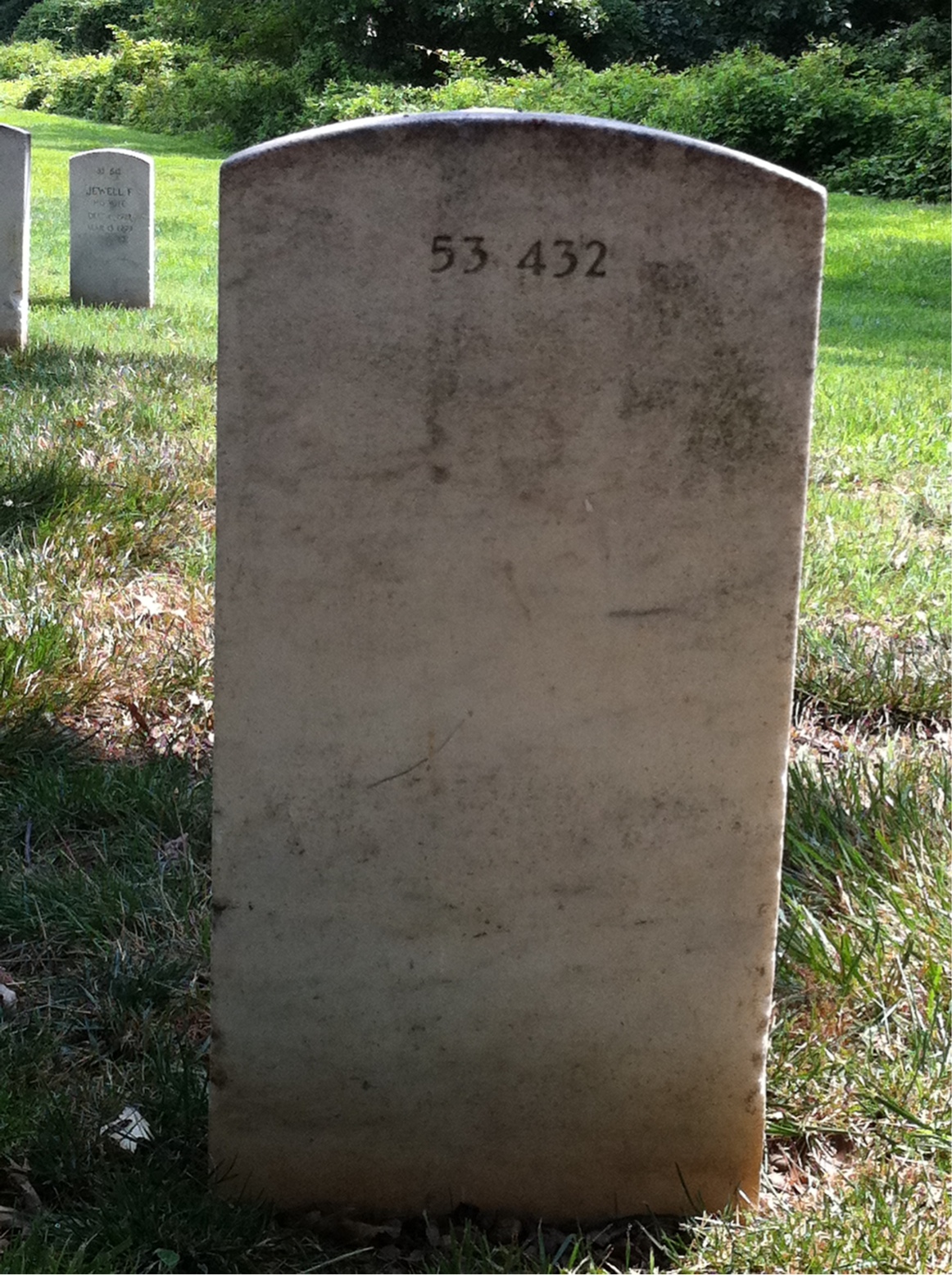 Back of headstone — Waverly Moore