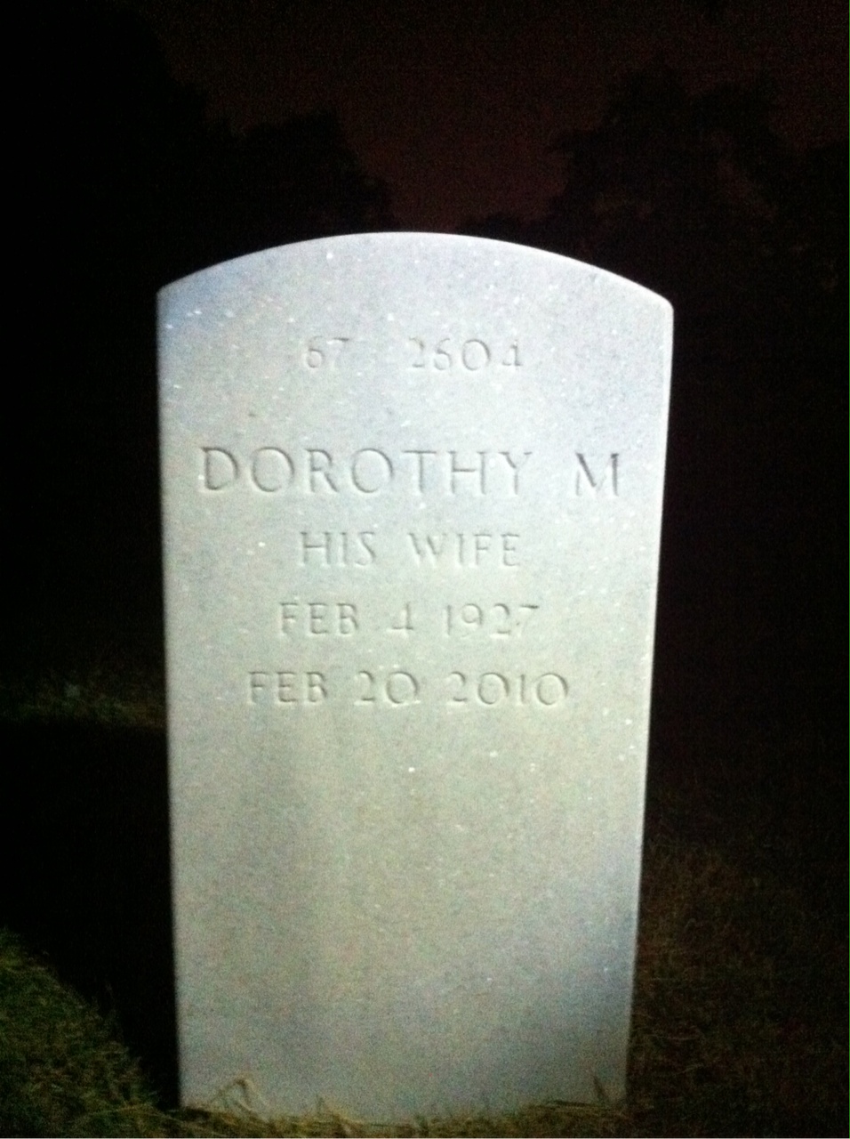 Back of headstone — Frank O'Rourke
