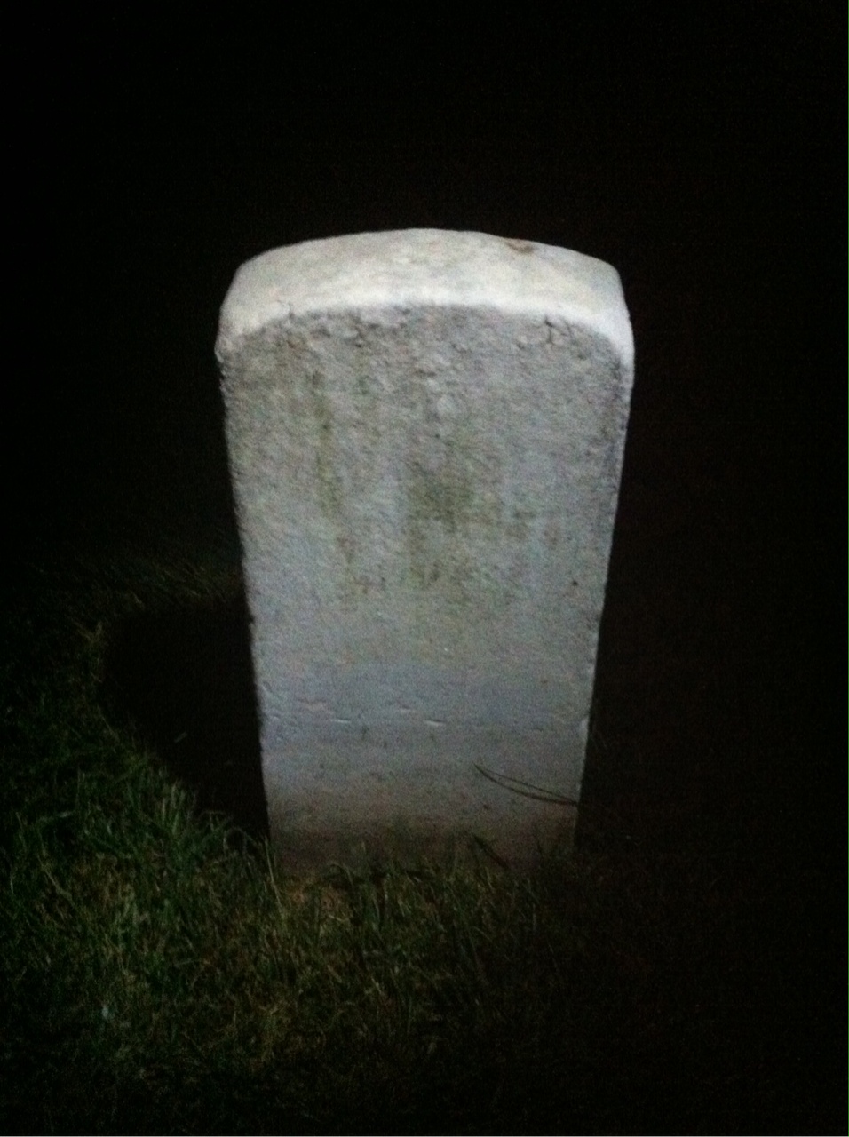 Back of headstone — James Aulenback
