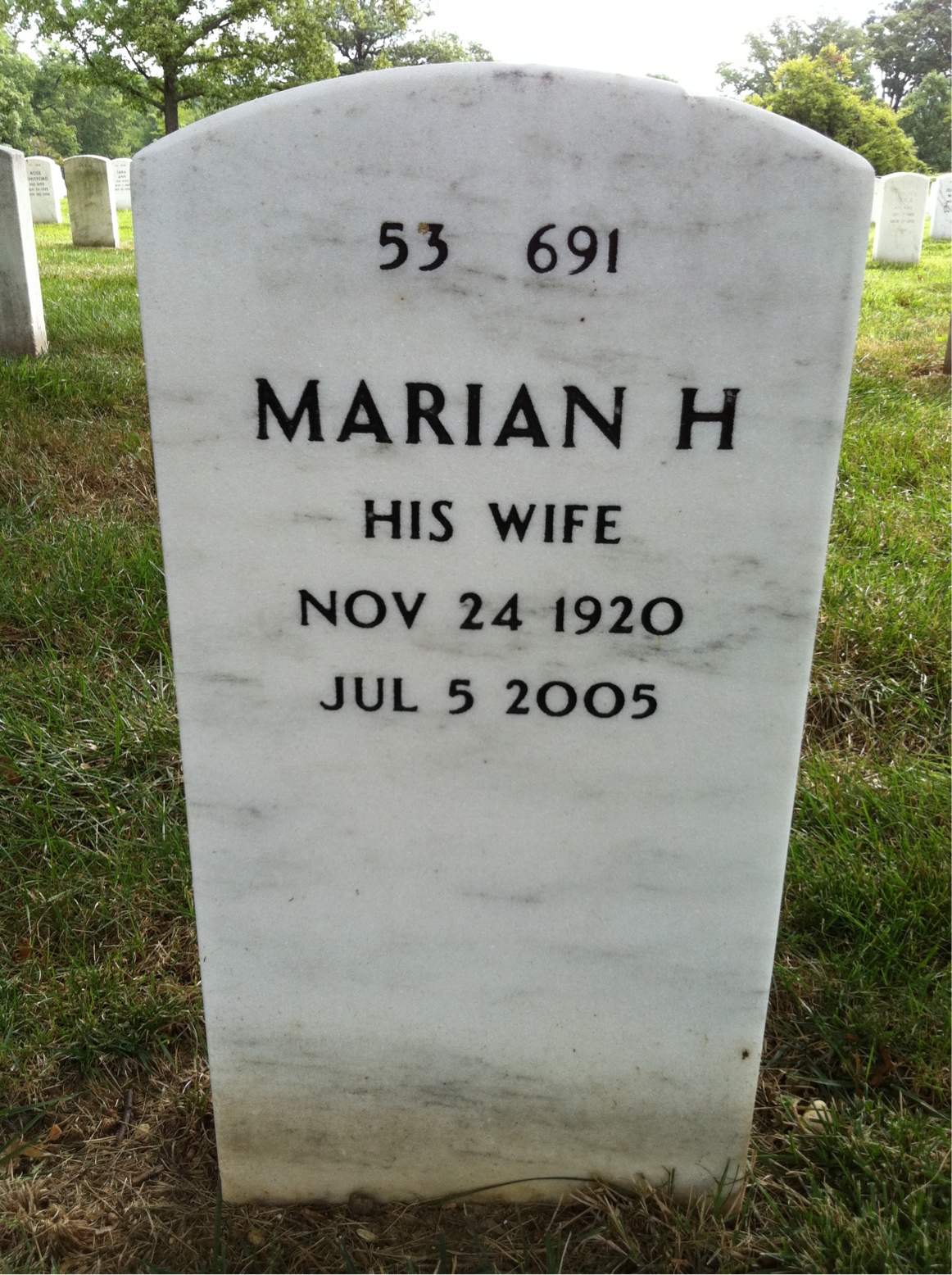 Back of headstone — James Perryman