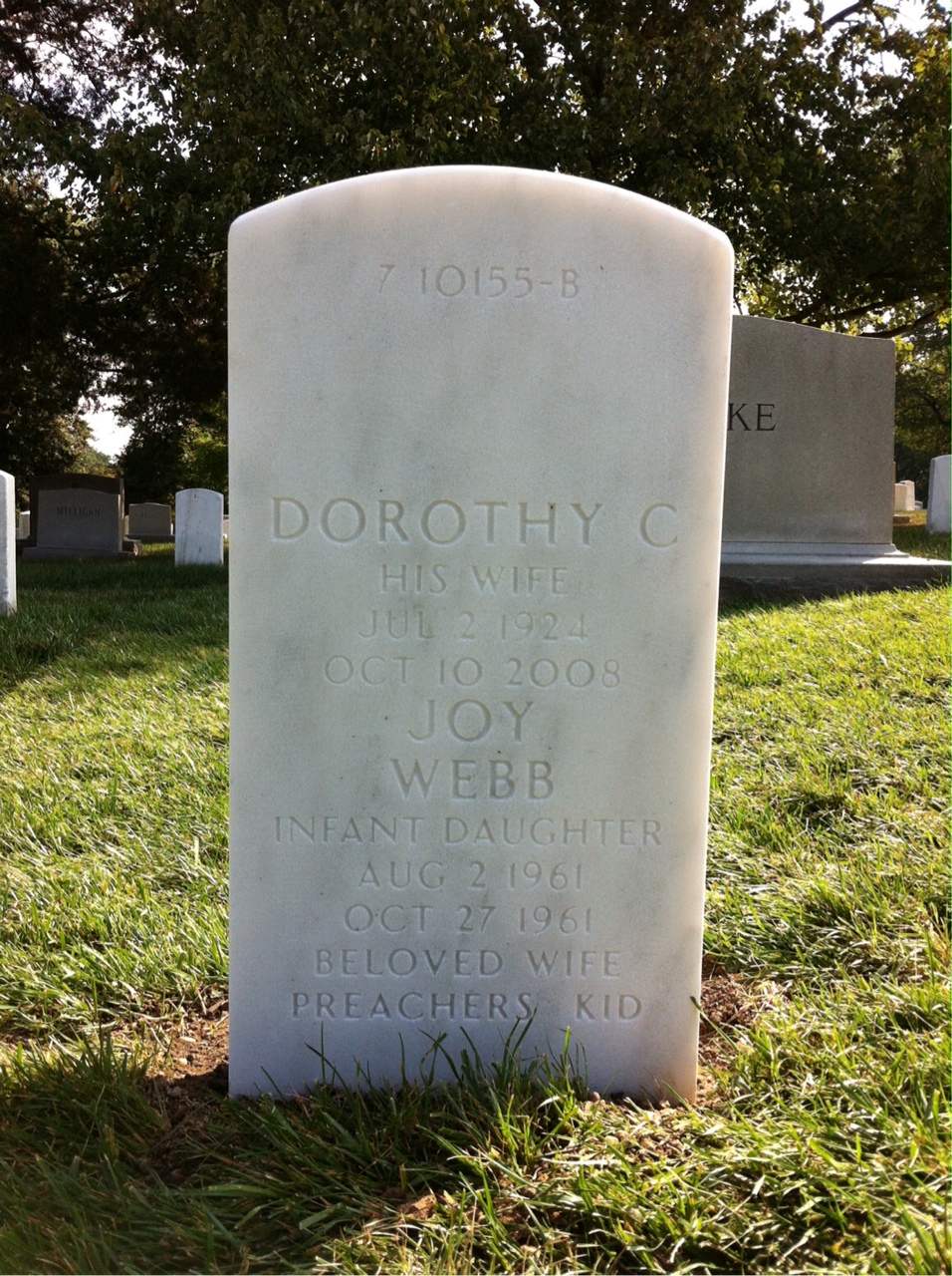 Back of headstone — Walter Saunders