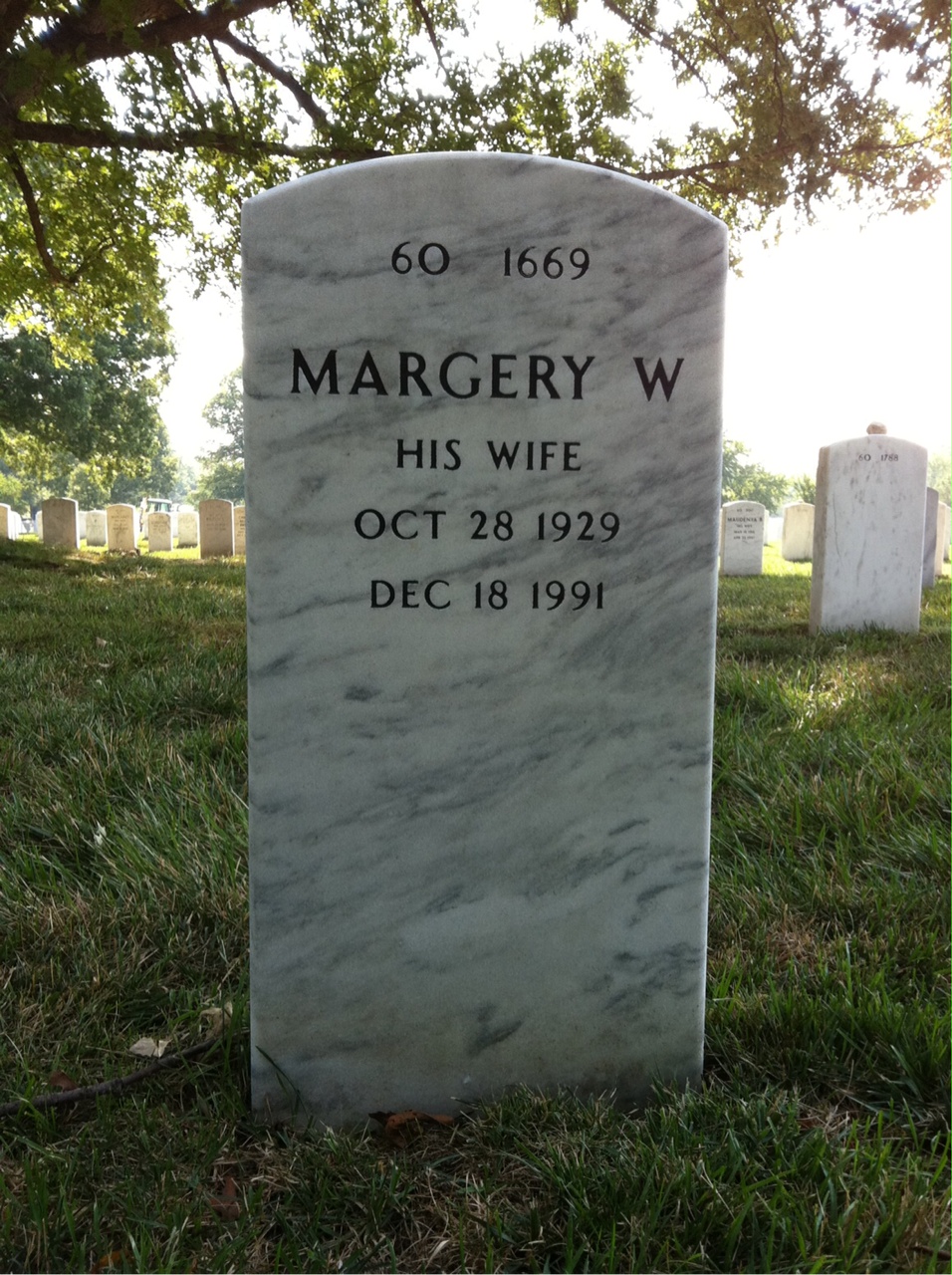 Back of headstone — Robert Preston