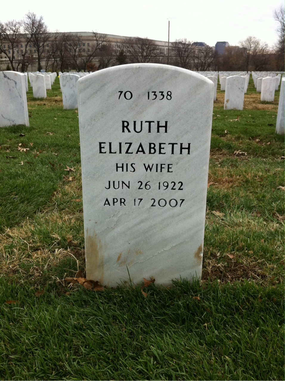 Back of headstone — Wayne Rupe
