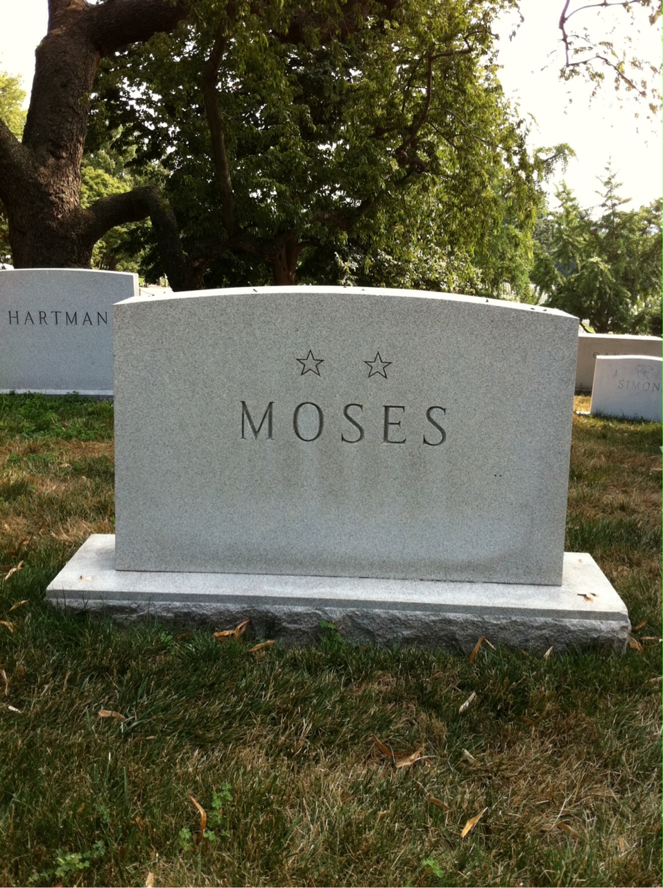 Back of headstone — Jessie Moses