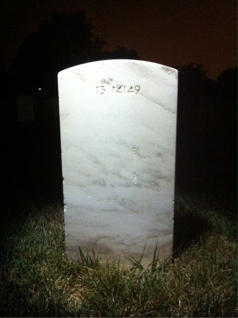 Back of headstone — William Alvey