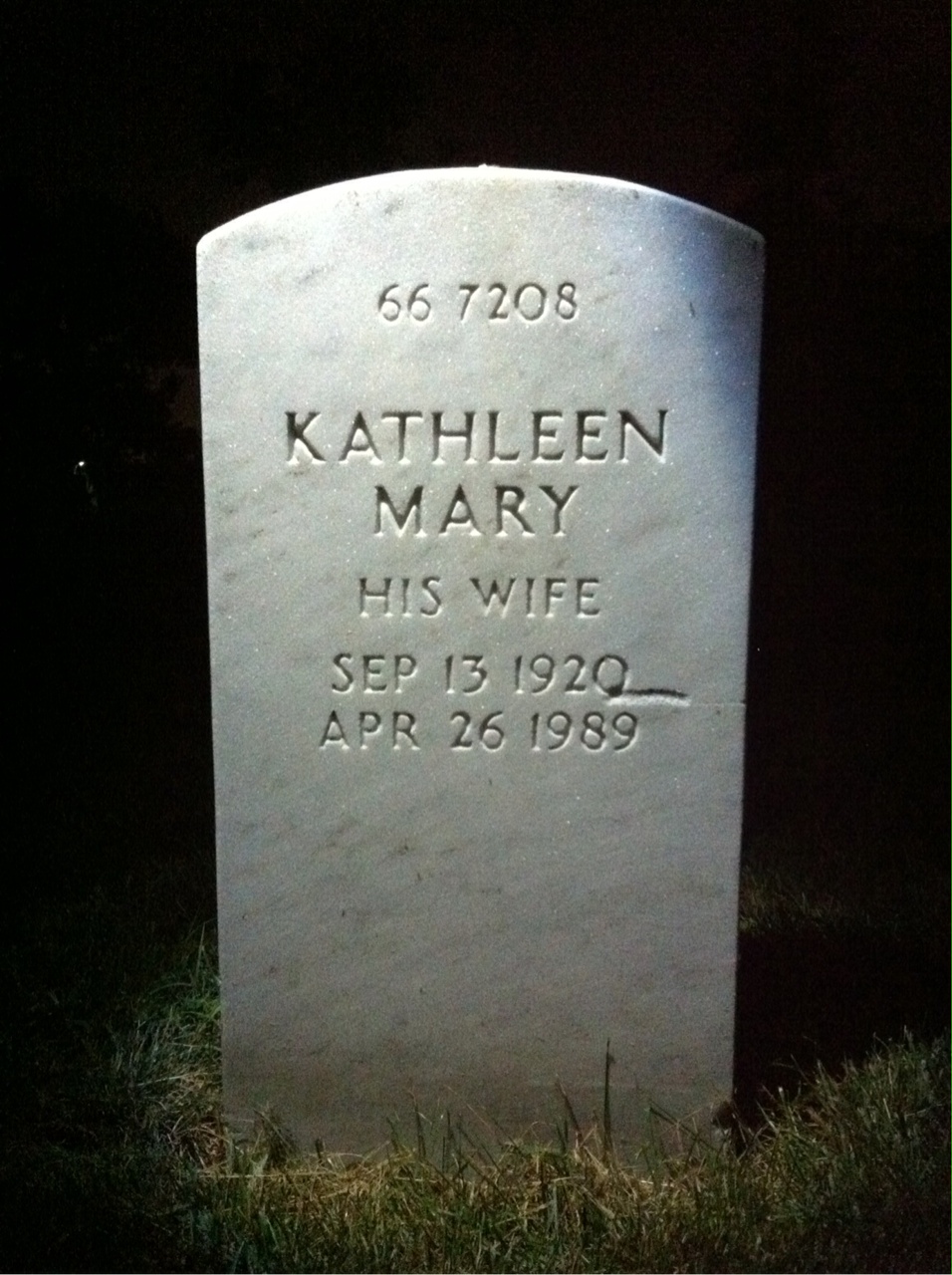 Back of headstone — James Melloh