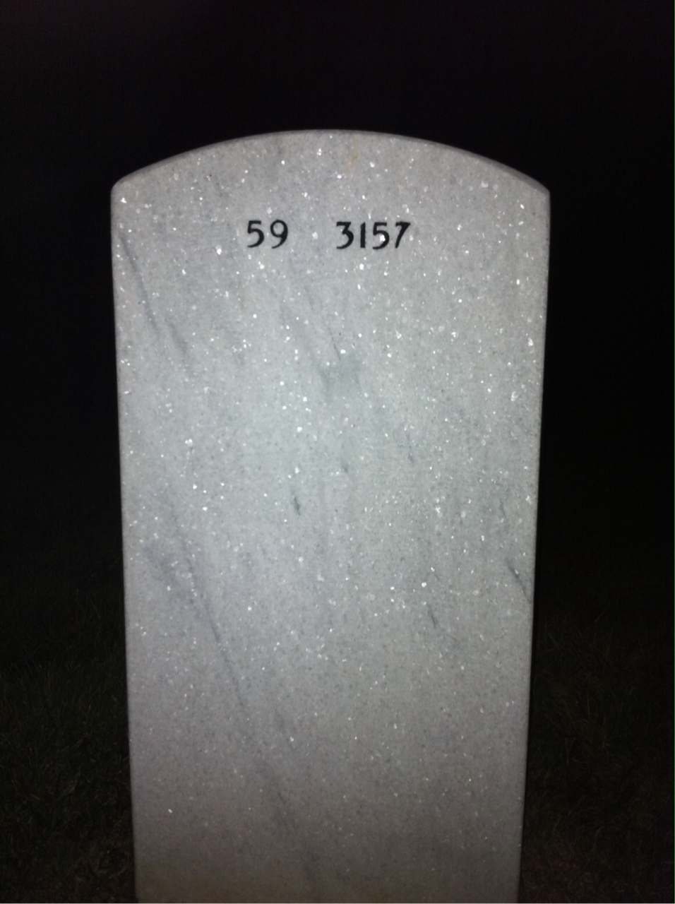 Back of headstone — Hubert Ange