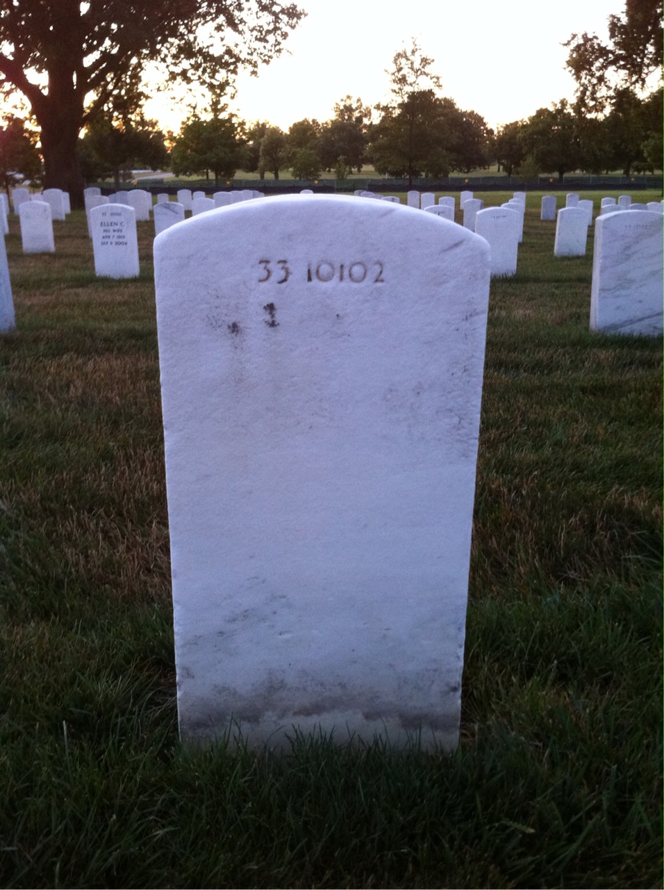 Back of headstone — Roy F White