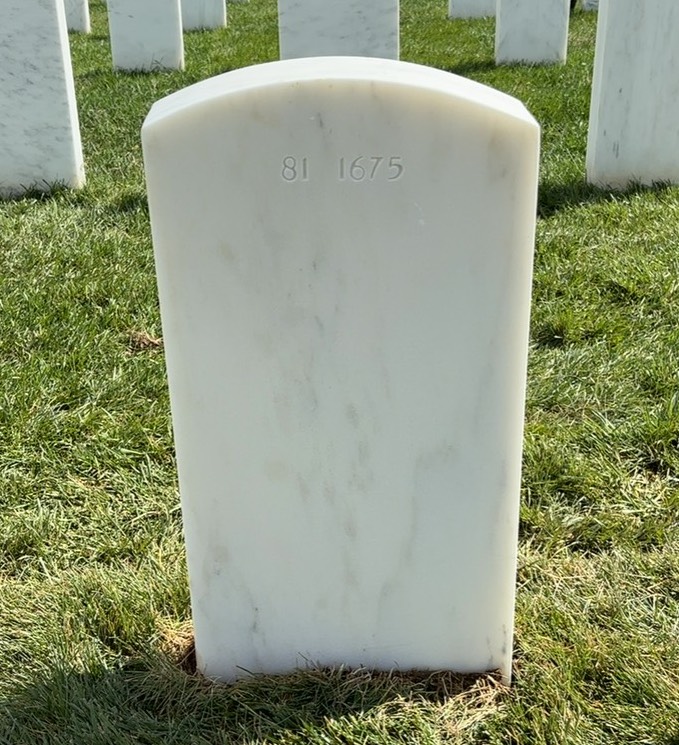 Back of headstone — William Miller