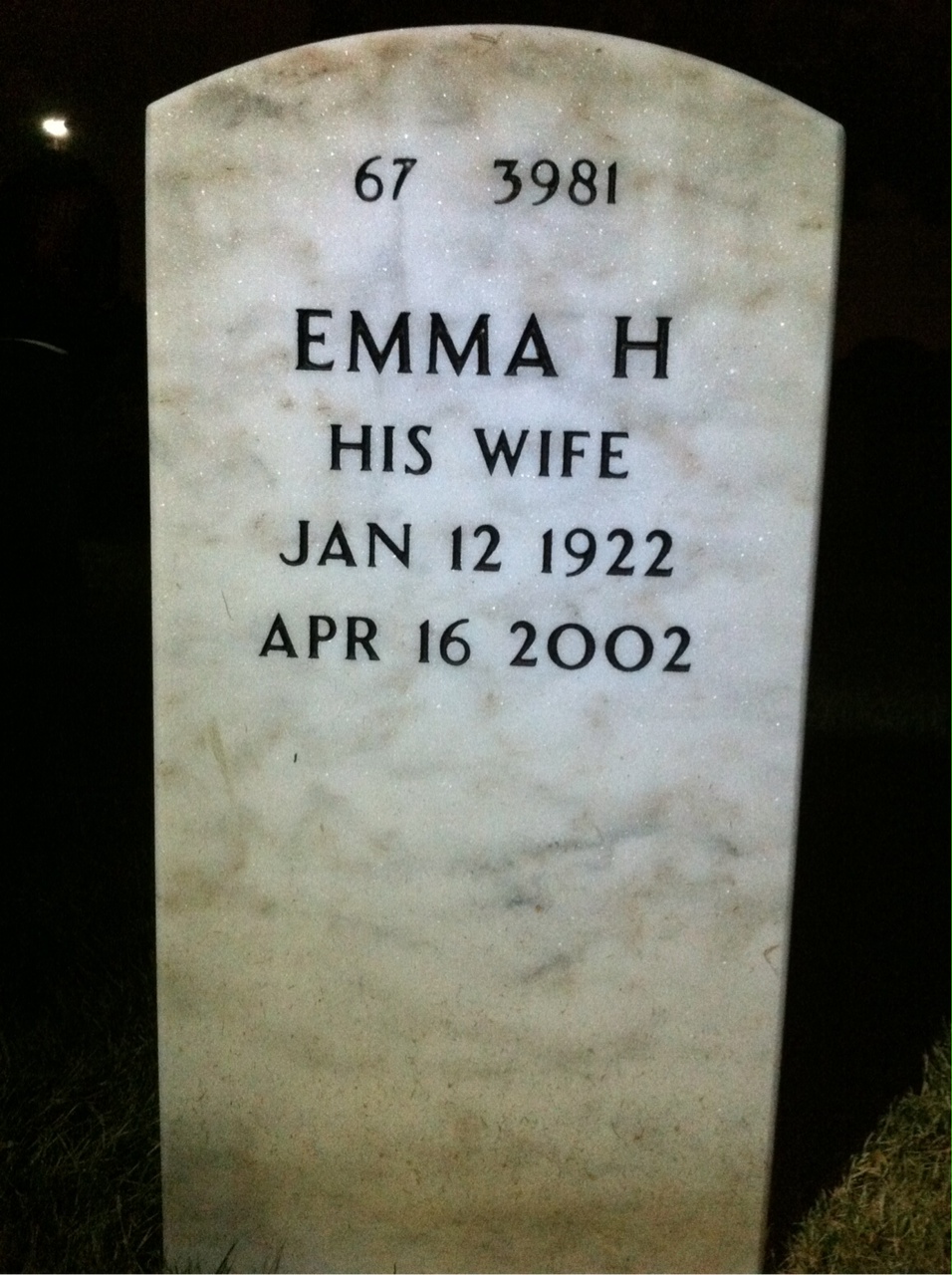 Back of headstone — John Blake