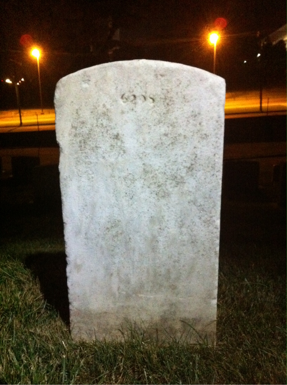 Back of headstone — Grover Moore