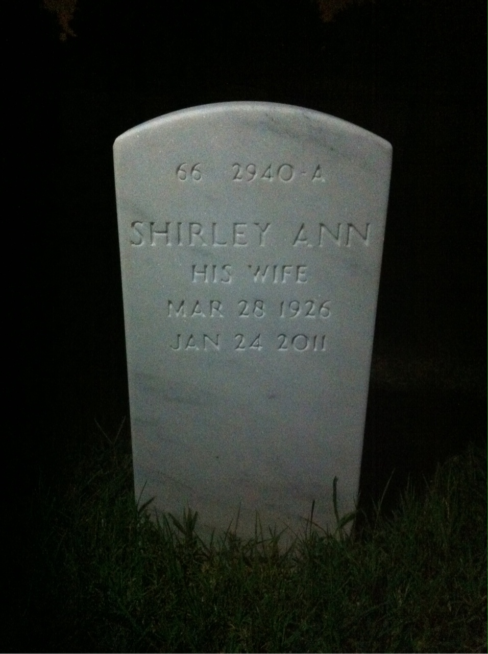 Back of headstone — John Reid