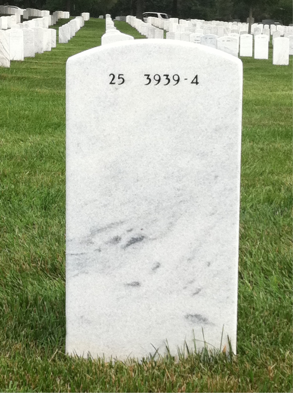 Back of headstone — John Rigney