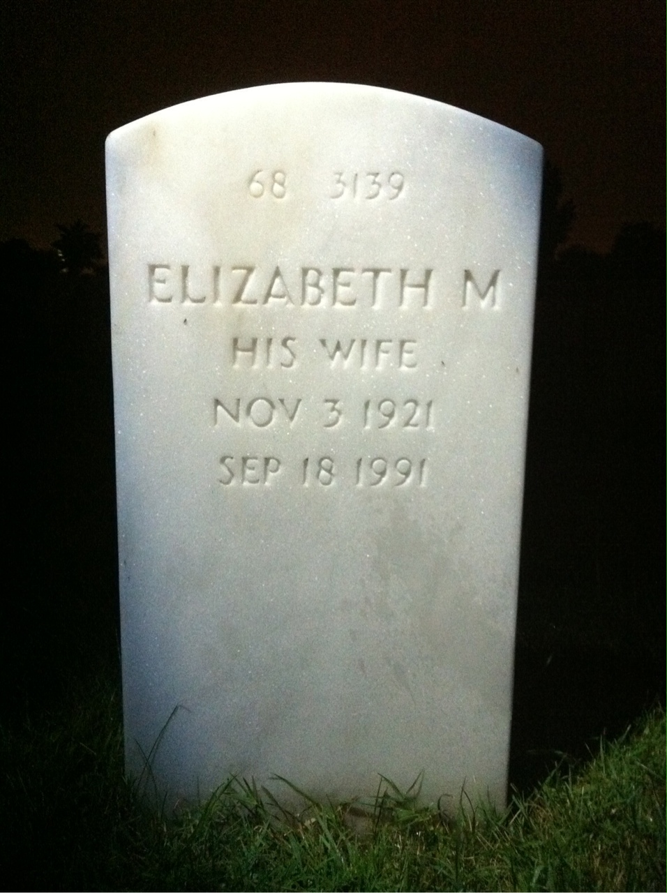 Back of headstone — Elizabeth Gilbert Smith