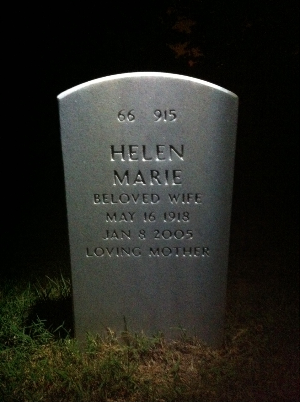 Back of headstone — John Sweeney