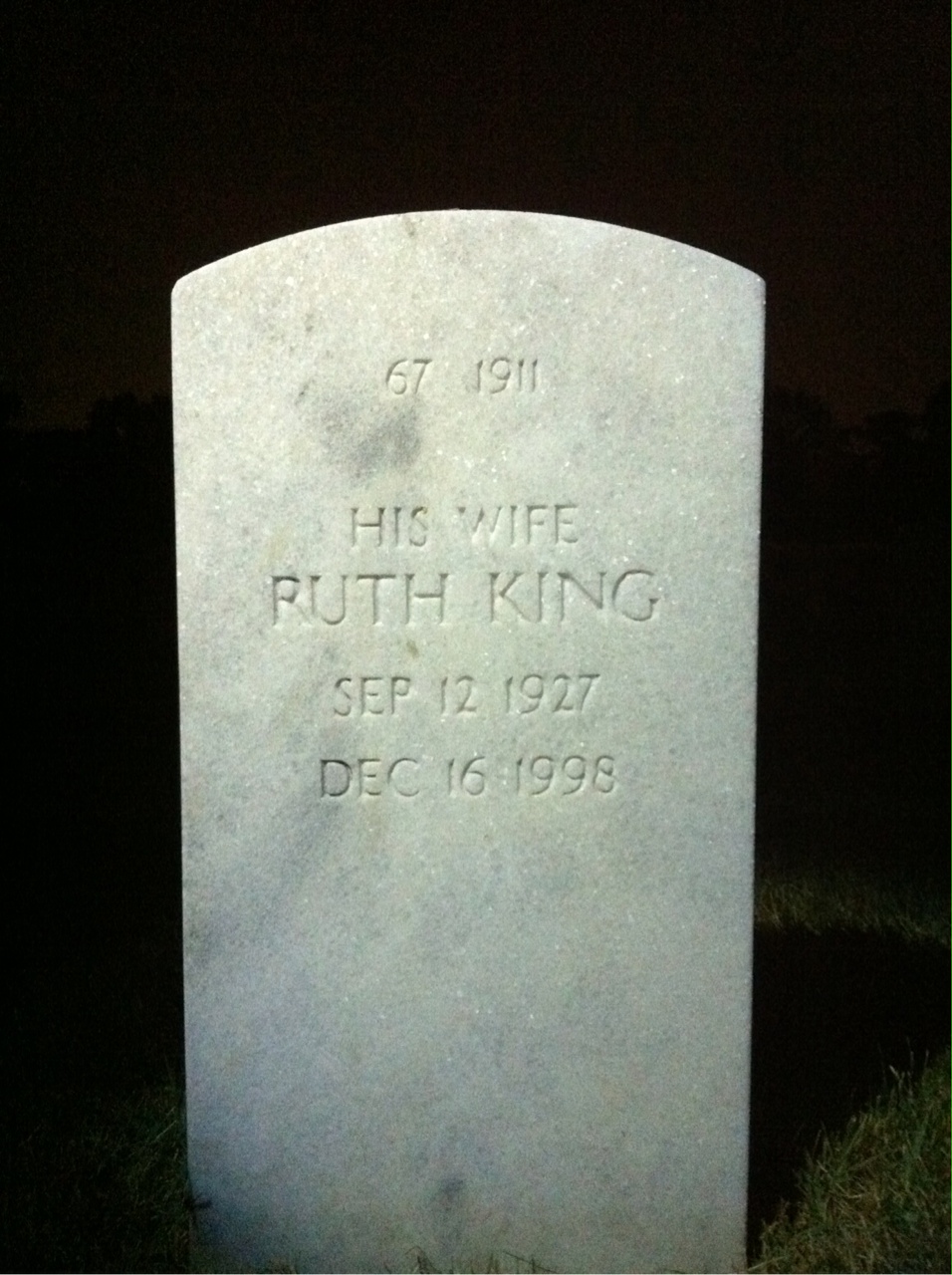 Back of headstone — Charles Andrew